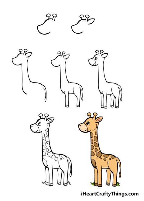 directed drawing giraffe|easy giraffe drawing step by.